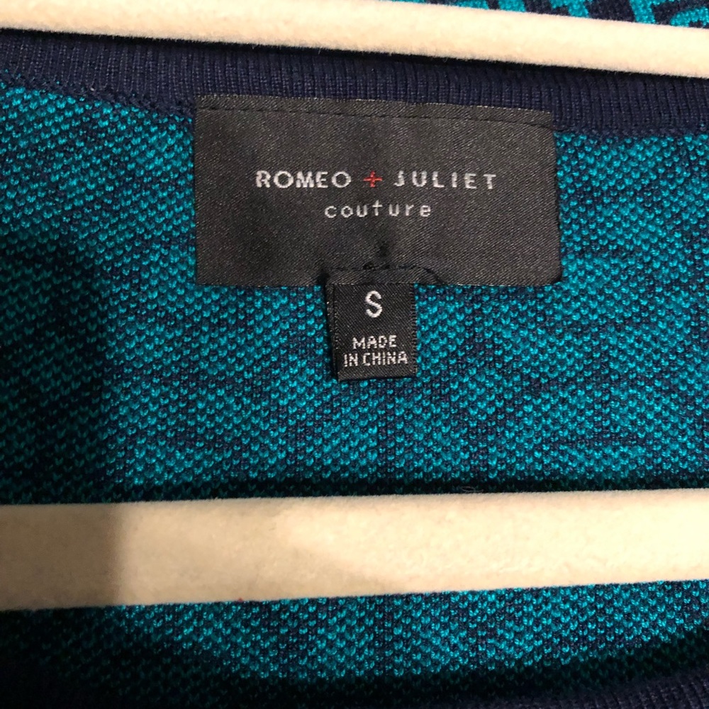 Romeo + Juliet Couture Teal & Navy Sweater Dress - Picture 4 of 6